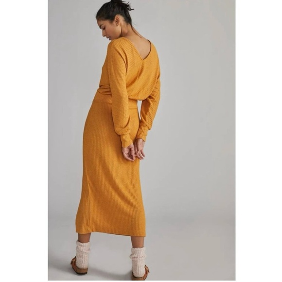 Daily Practice by Anthropologie Barre Midi Dress - Mustard Yellow - Size Small - Picture 5 of 16